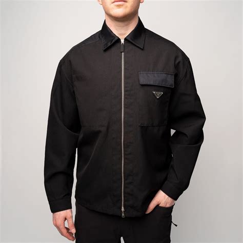 prada nylon overshirt|Black Re.